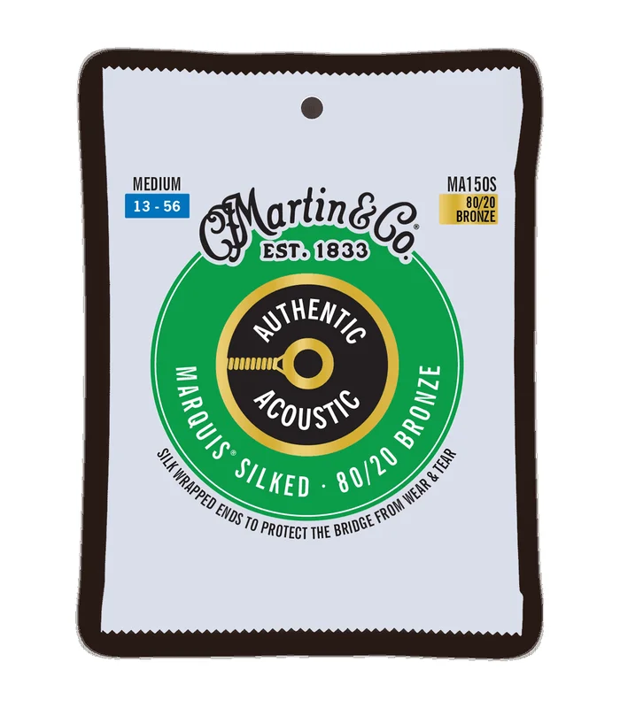 Jeu de Cordes pour Guitare Folk MARTIN & CO MA150S Bronze – Authentic Silked, Medium, 80/20