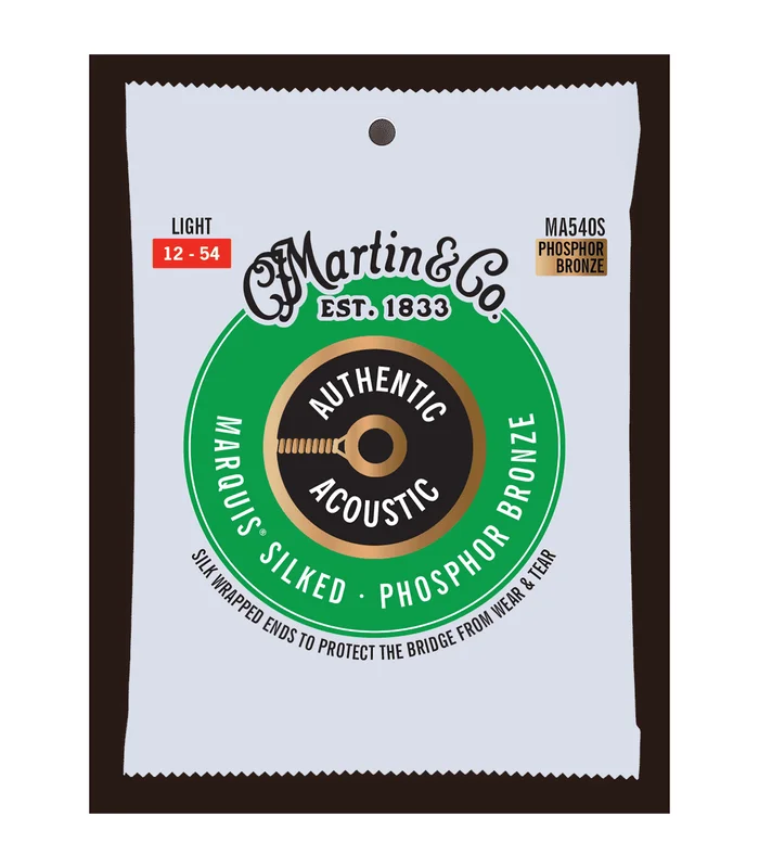 Jeu de Cordes pour Guitare Folk MARTIN & CO MA540S Phosphore Bronze – Authentic Silked, Light, 92/8