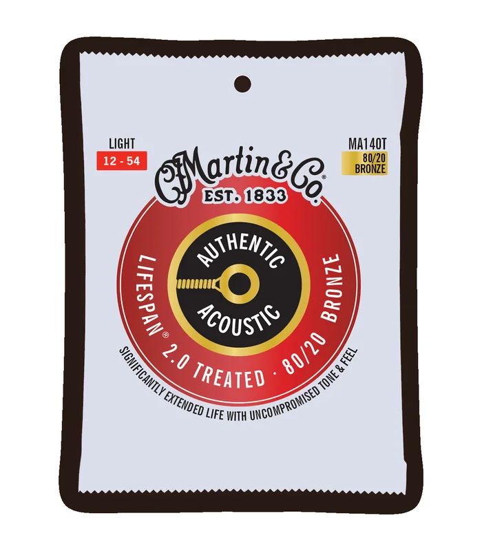 Jeu de Cordes pour Guitare Folk Martin MA140T Bronze – Authentic Treated, Light, 80/20