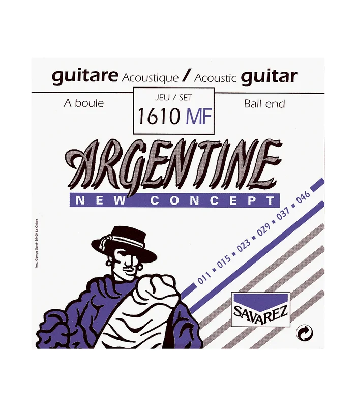 Jeu de Cordes pour Guitare Jazz ARGENTINE 1610MF – A boule – Tirant Fort 11-15-23-29-37-46