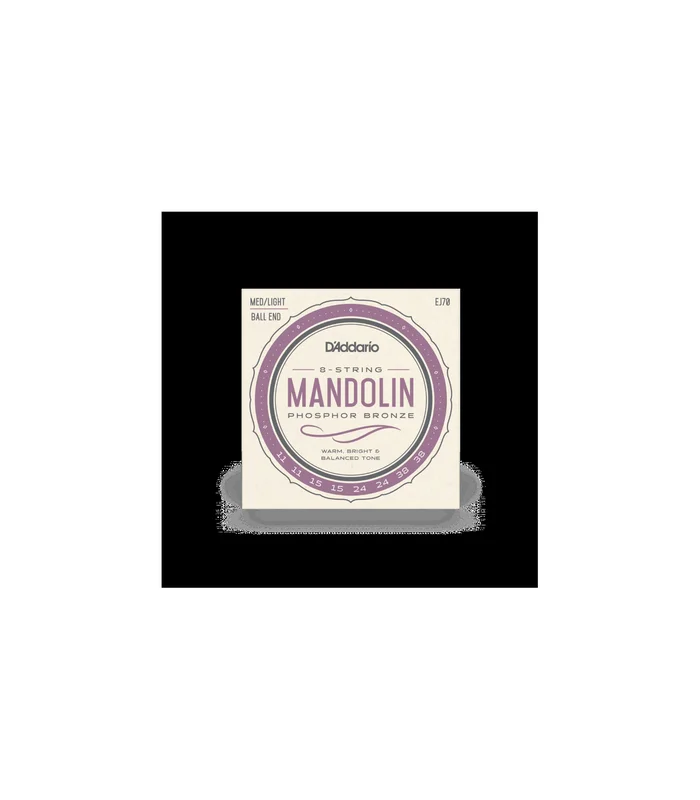 Jeu de Cordes pour Mandoline D’Addario EJ70 Phosphor Bronze Mandolin Strings, Ball End, Medium/Light, 11-38 – Image 2
