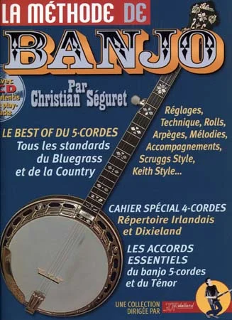 Jjrebillard Seguret Christian – La Methode De Banjo 4 et 5 Cordes Rebillard + CD – Banjo