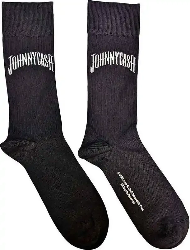 Johnny Cash Chaussettes Man In Black Logo Charcoal Grey 40-45