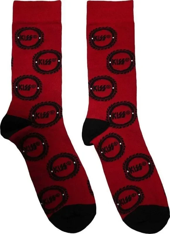 Kiss Chaussettes Buzzsaw Logo Pattern Red 39-45