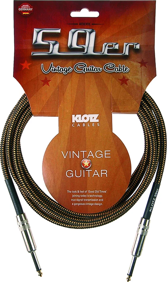 KLOTZ Jack Guitare 59 Vintage Noir / Jaune 3,0 M