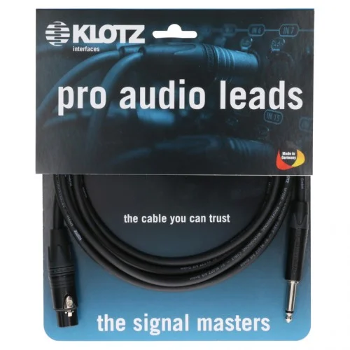 KLOTZ M1FP1N0500 CÂBLE JACK ASYMETRIQUE/XLR FEMELLE – 5M