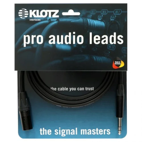 KLOTZ M1MS1B0100 CÂBLE XLR MALE / JACK SYMETRIQUE – 1 M