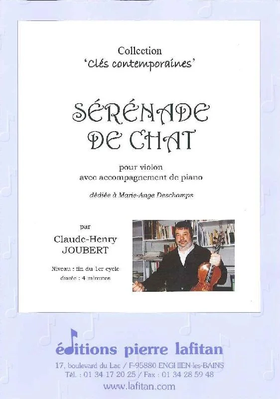Lafitan JOUBERT CLAUDE-HENRY – SERENADE DE CHAT – VIOLON ET PIANO