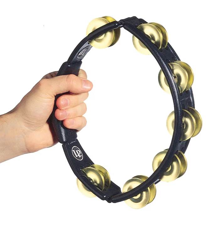 Latin Percussion LP170 – Tambourin Cyclop Noir (cymbalettes Laiton)