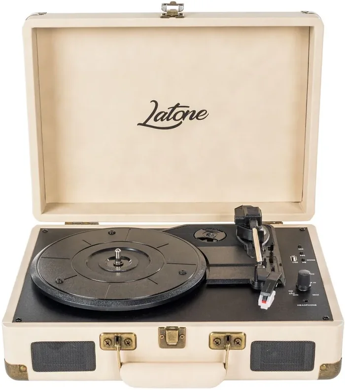 Latone RetroCase Creamy White Tourne-disque portable