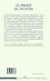 Le langage de l&rsquo;intuition. Pour une épistémologie du singulier