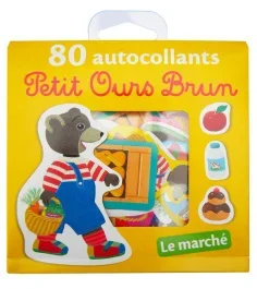 LE MARCHE – 80 AUTOCOLLANTS PETIT OURS BRUN