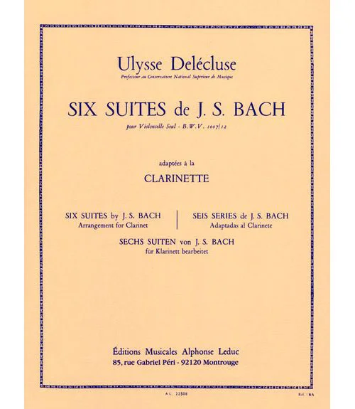 Leduc Bach J.S. – 6 Suites Pour Violoncelle BWV 1007/12 – Clarinette