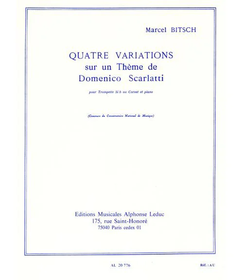 Leduc Bitsch Marcel – Quatre Variations Sur Un Thème De Domenico Scarlatti