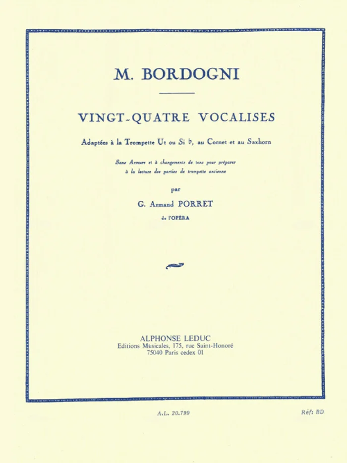 Leduc Bordogni. VINGT-quatre Vocalises – Trompette