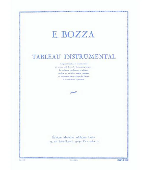 Leduc Bozza E. – Tableau Instrumental