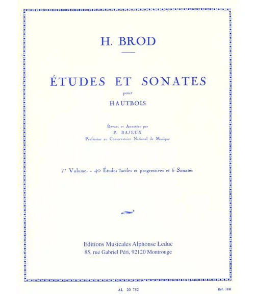 Leduc Brod Henri – Etudes et Sonates Vol.1
