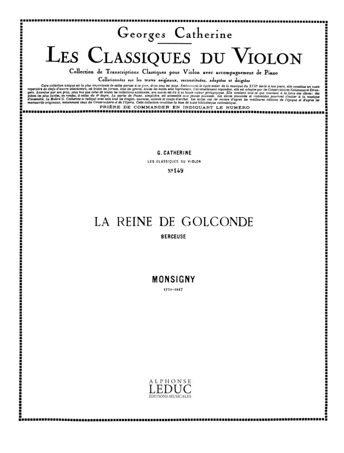 Leduc Catherine / Monsigny – La Reine De Golconde