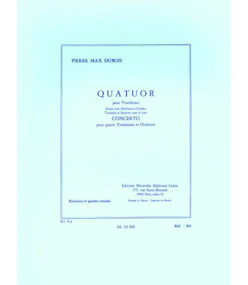 Leduc Dubois Pierre Max – Quatuor