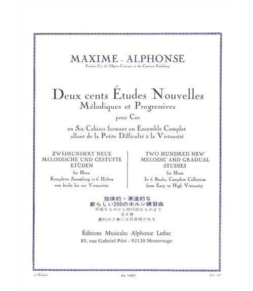 Leduc MAXIME-alphonse – 200 Etudes Nouvelles Vol.1 – Cor