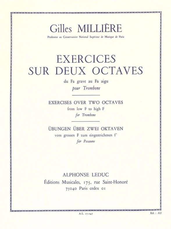 Leduc Milliere Gilles – Exercices Sur Deux Octaves Pour Trombone