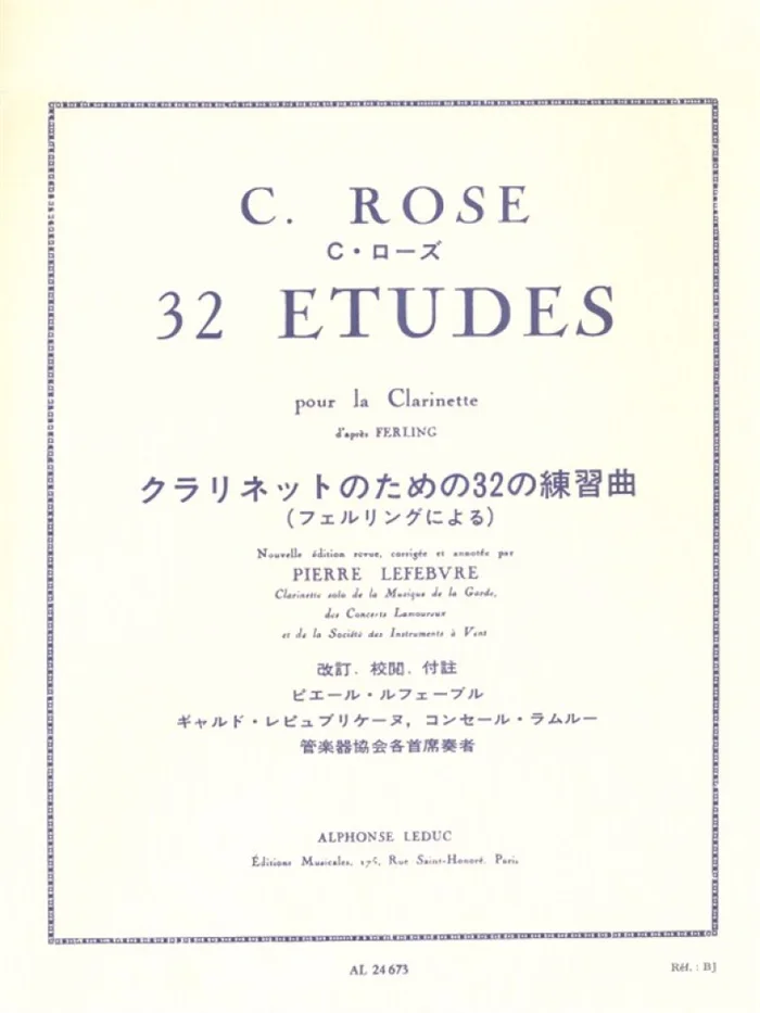 Leduc Rose C. – 32 Etudes D’apres Ferling – Clarinette Sib