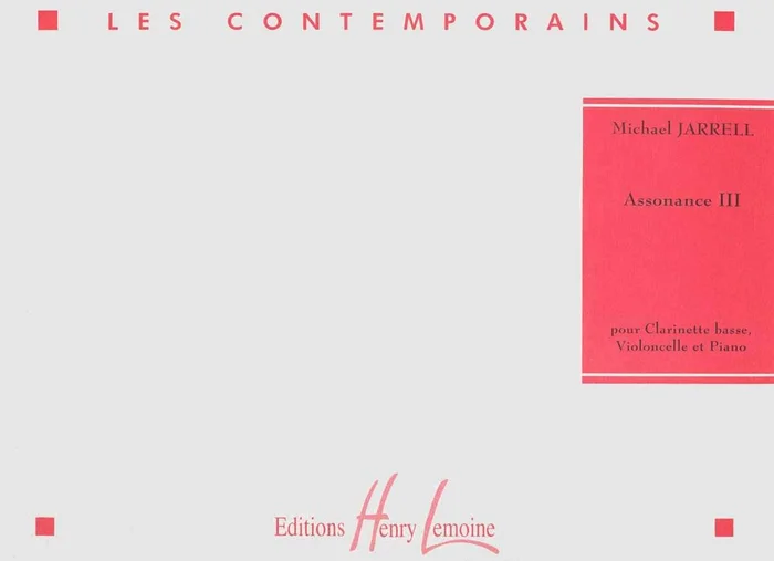 Lemoine Jarrell – Assonance Iii Cl.Basse/Vlc/Po – Clarinette Basse, Violoncelle Et Piano