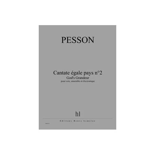 Lemoine Pesson – Cate Égale Pays N°2 – God&rsquo;S – Voix, Ensemble Et Électronique
