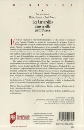 Les Universités dans la ville. XVIe-XVIIIe siècle