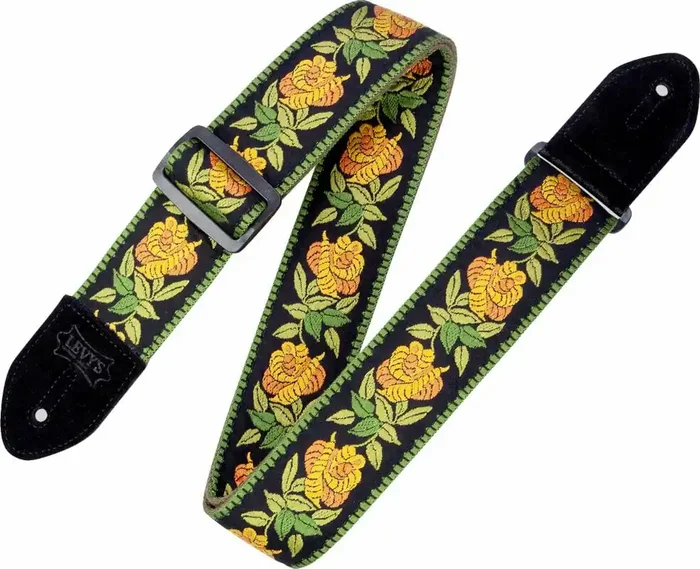 Levy‘s Cotton Floral Sangle pour guitare Yellow