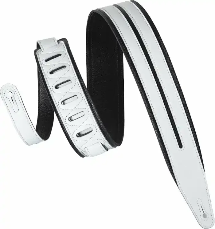 Levy‘s Double Racing Stripe Courroie de guitare White