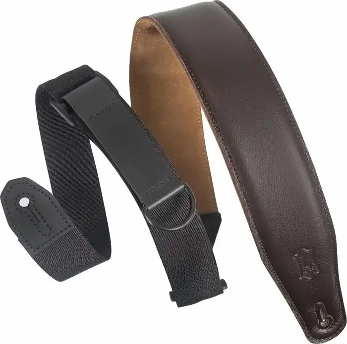 Levy‘s Leather Right Height Garment Leather 2.5 Courroie de guitare Dark Brown