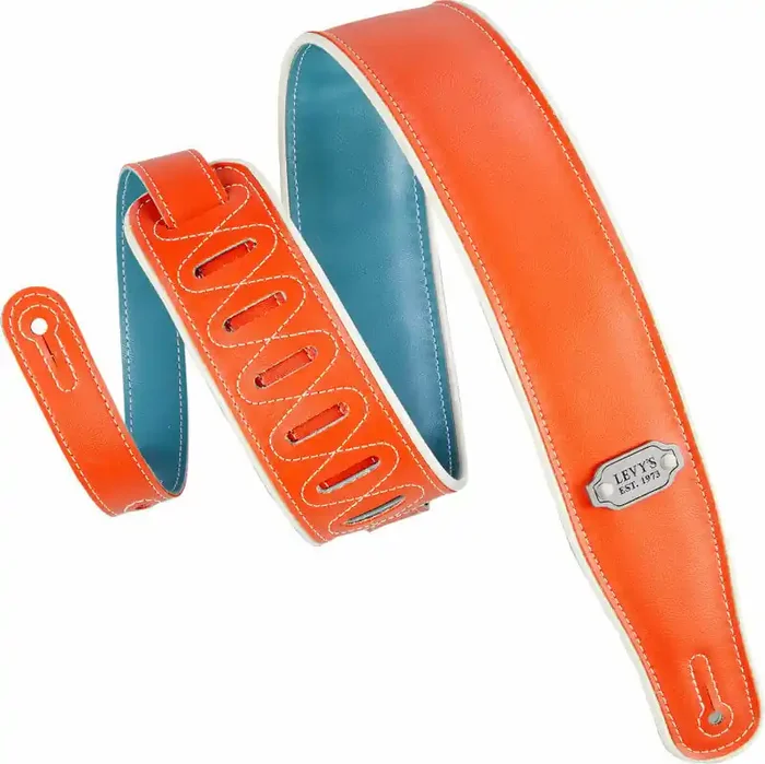 Levy‘s Reversible Vinyl Courroie de guitare Orange & Teal