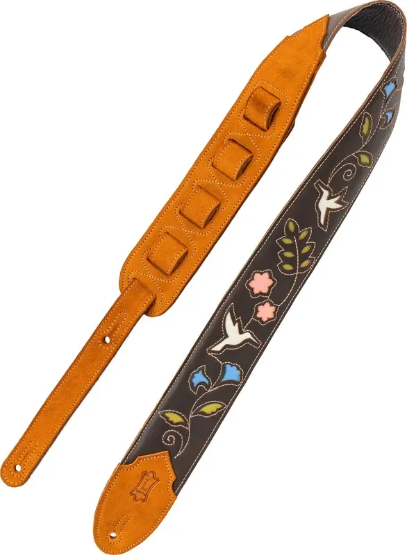 Levy‘s Sunbird Series Courroie de guitare Dark Brown Hummingbird