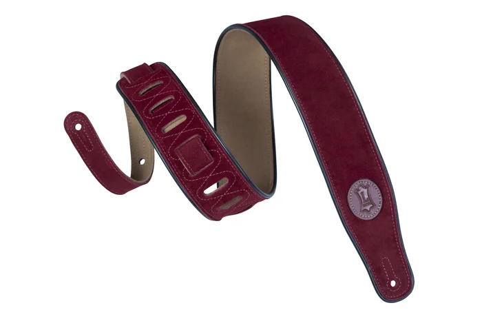 LEVYS 6,4cm Avec Rebord Noir Avec Logo En Cuir Burgundy