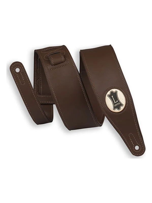 LEVYS Cuir Vegan avec Logo Chanvre, 6,4 Cm – Dark Brown