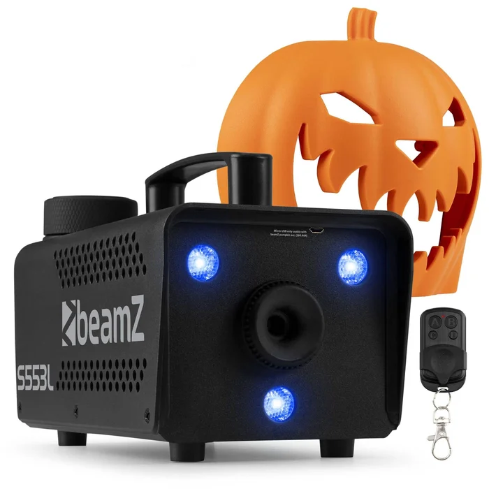 Machine à Fumée Citrouille BeamZ – Édition Spéciale Halloween – Exclusivité 2024 – avec Rires Diaboliques et Effets Lumineux