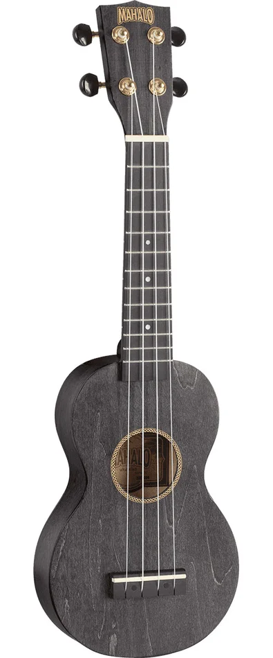 Mahalo Ukulélé Soprano Slim Noir Satin + Housse