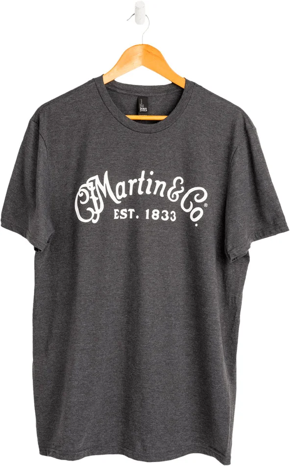 Martin & Co Tee-Shirt Hethrdcharcoal Whtscriptlogo S