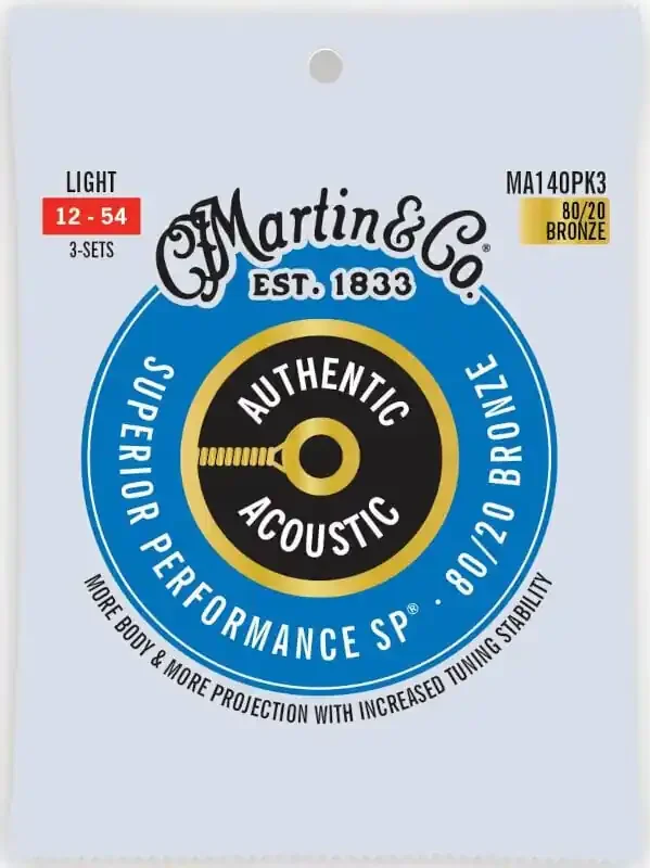 Martin MA140PK3 Authentic SP Cordes de guitares acoustiques