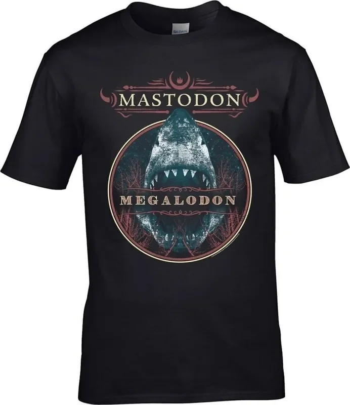 Mastodon T-shirt Megalodon Unisex Black 2XL