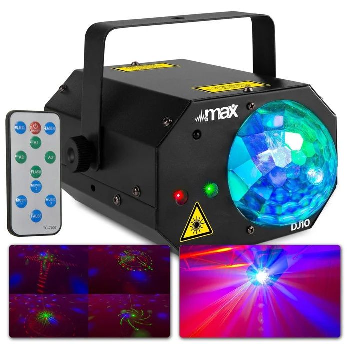 MAX DJ10 Jeu de Lumière – Jelly Moon 3x LED RVB avec Laser