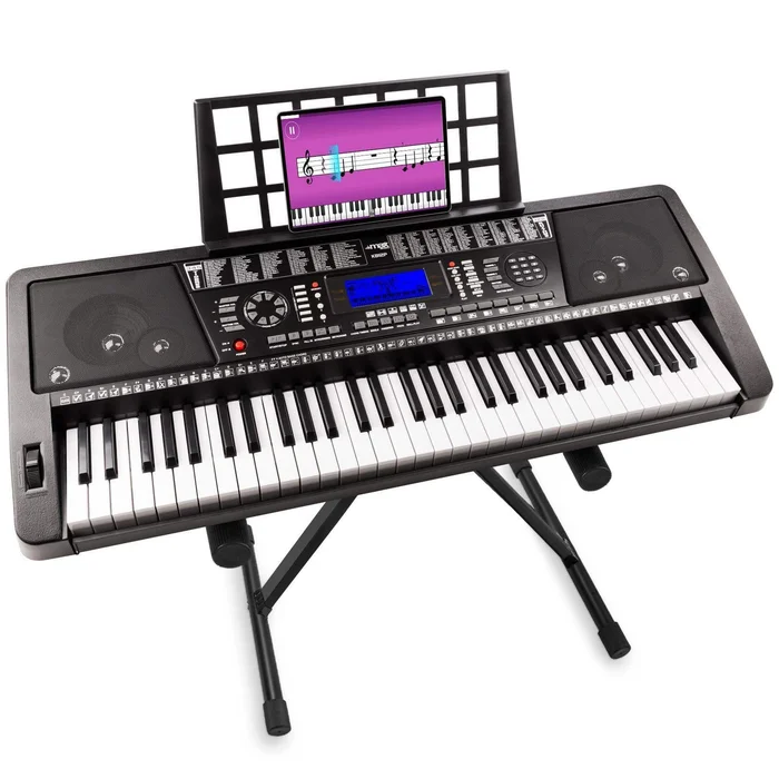 Max KB12P Clavier Électronique 61 Touches avec Support pour Clavier