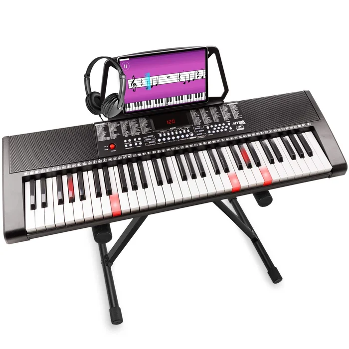 Max KB5 Clavier Électronique 61 Touches pour Débutant avec Casque Audio et Stand