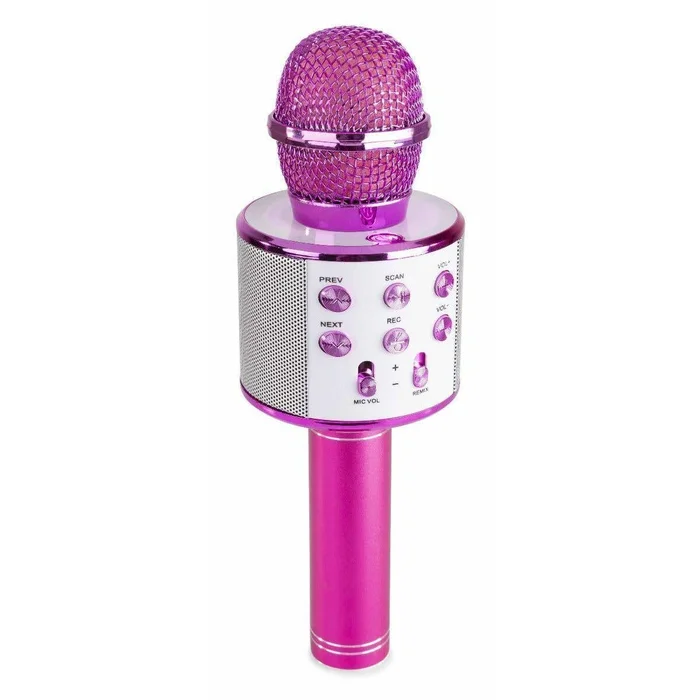Max KM01 – Micro Karaoké Bluetooth avec Haut-Parleur Intégré, USB/SD – Rose