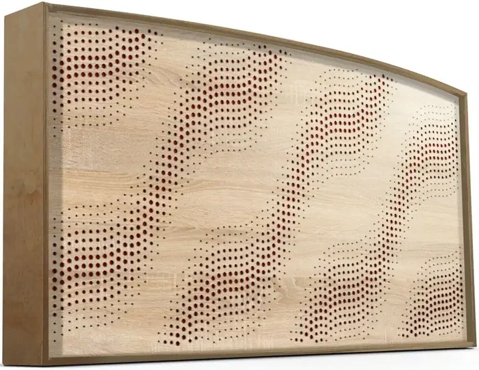 Mega Acoustic AcouStand SineWave Sonoma Oak/Natural/Red Panneau de bois absorbant