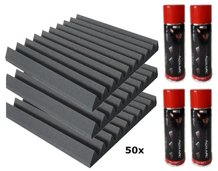 Mega Acoustic PA-PMK-4 50×50 Dark Gray SET Dark Grey Panneau de mousse absorbant