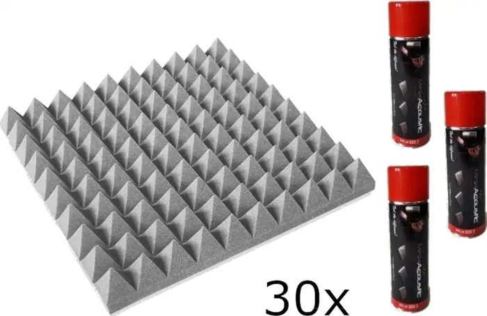 Mega Acoustic PA-PMP-5 50x50x5 SET 2 Light Grey Panneau de mousse absorbant