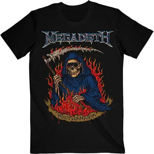 Megadeth T-shirt Youthanasia Flames Unisex Black S