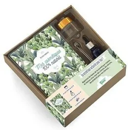 Mes cosmétiques 100 % naturels. Avec 1 pot en verre, 1 flacon en verre et 5 cuillères en métal
